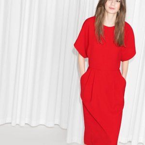 & other stories red peekaboo back dress